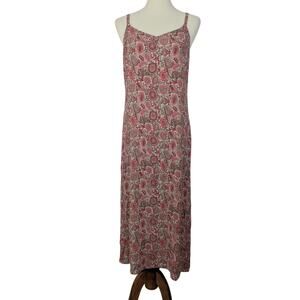 Old Navy Y2K Sleeveless Floral Paisley Maxi Dress Size 12 Phoebe Friends Grunge